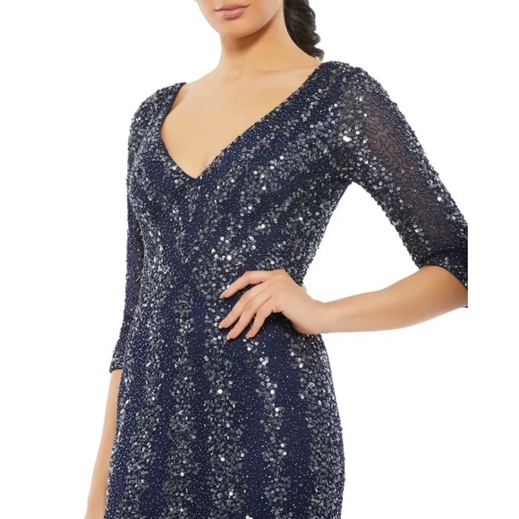 NWT Mac Duggal Three-Quarter Sleeve Embellished Gown - size 12 - Picture 3 of 9